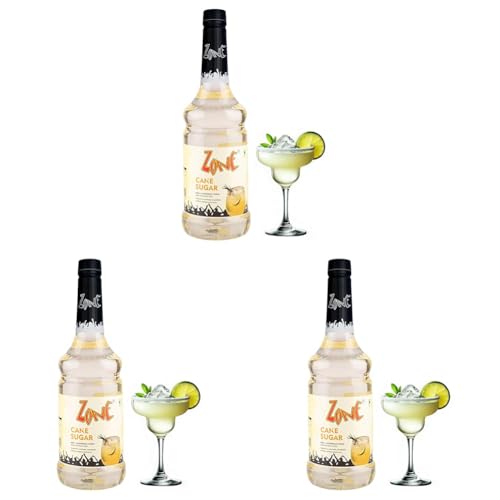 Image of Zone Cane Sugar Flavoured syrup 1000ml | Classic Sweetener & Drink Mixer for Cocktails, Mocktails, Coffees, Iced Teas, Lemonades, Milkshakes & Desserts | Premium Bar Syrup 1 Litre - More Servings, Perfect For Cafe Restaurants & Professional Use