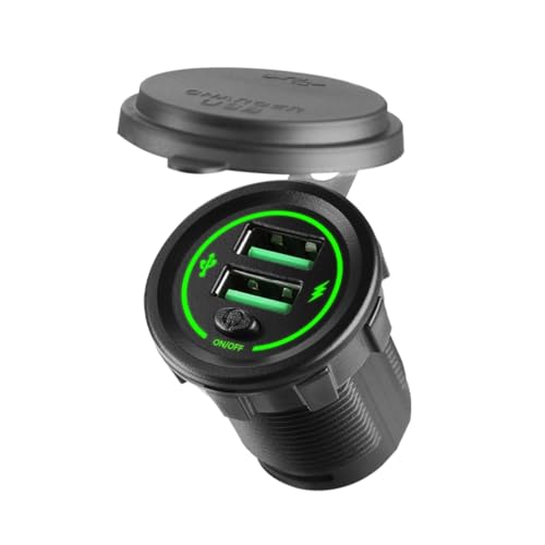 12V 24V�̃I��/�I�t�X�C�b�`��LED���C�g�t������36W USB�ԗ��[�d��