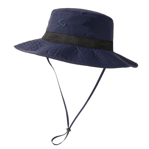 Image of Oversized XL XXL Waterproof Sun Hat for Big Heads Mesh Bucket Hat Wide Brim Adjustable Packable Hiking Beach Fishing