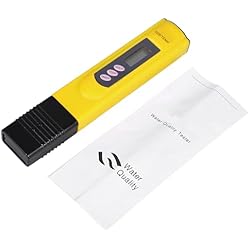 Purificador De Agua Para Medidor Denash Medidor de TDS, Lápiz de Prueba de Calidad de Agua de LCD Digital para purificadores y filtros de Agua, Alimentos, Bebidas, Piscinas, spas, acuarios, hidroponía(Amarillo)