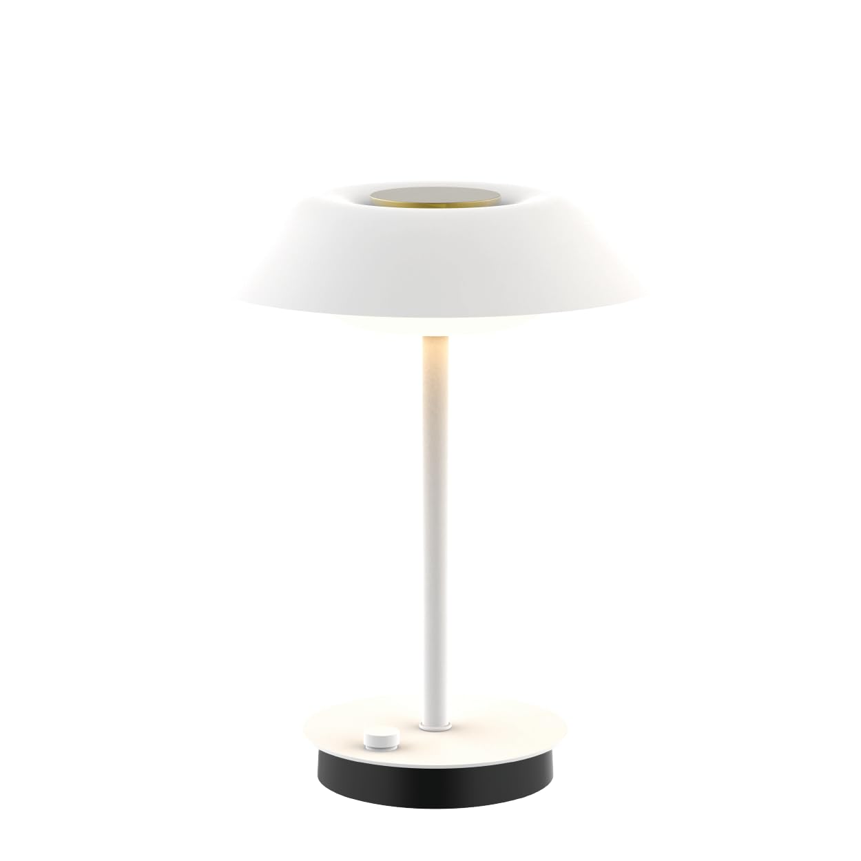 Luxus Europe - Tischlampe Maggiore Weiß - Kabellose LED-Tischlampe für den Innenbereich – USB-C wiederaufladbar – Dimmbar – Warmweiß – Elegantes Design