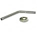 Universal Brass 12-inch Shower Arm in Chrome Finish with Flange, 45 Degree, Standard 1/2 IPS Male Thread