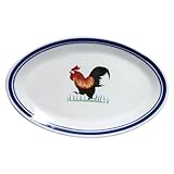 Angoily Retro Keramikplatte Weiß Oval 10 Zoll Vintage Servierplatte für Snacks Obst und Eintopfgerichte Ovaler Dessert und Salatteller für Zuhause und Restaurant