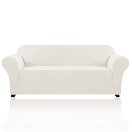 PrinceDeco Couch Covers for 3 Cushion Couch Sofa Pet Friendly Extra Large Couch Cover for Oversized Sofa Washable Furniture Protector Fitted Sofa Slipcovers Stay in Place(XL Sofa, Porcelain)