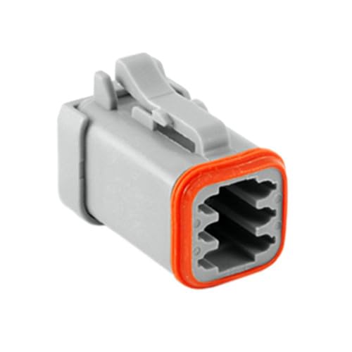 Pack of 2 AT06-6S-MM01 Conn, 6 Rectangular Connectors - Housings Plug Gray, Bulk