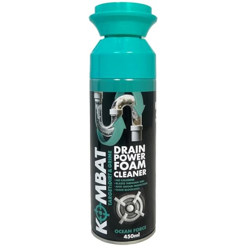 Kombat Drain Power Foam Cleaner, Ocean Force Scent, 450ml, No Chlorine