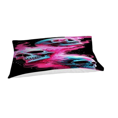 Housse de couette crânes flammes 2 pièces lit simple gothique - 7