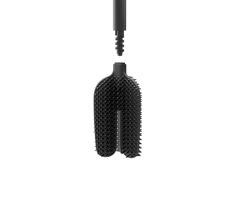 Image of Joseph Joseph Flex 360, Advanced Smart Toilet Brush and Storage Holder Set with Anti-drip, Anti-Clog, Triple-Action Replaceable Brush Head - Matt Black