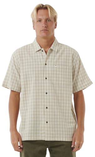 Rip Curl Men's Classic Surf Check Short Sleeve Shirt, Bone, XL
