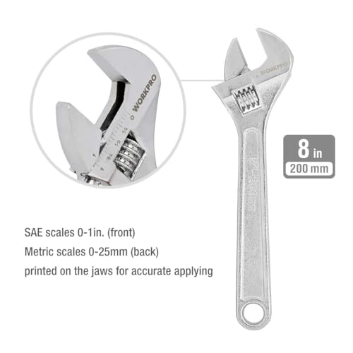 WORKPRO Large Pliers & Wrench Set 6-Piece (10" Water Pump, 10" Slip Joint, 8" Long Nose, 8" Linesman, 6" Diagonal, 8" Adjustable Wrench) for DIY & Home Use, W001329A