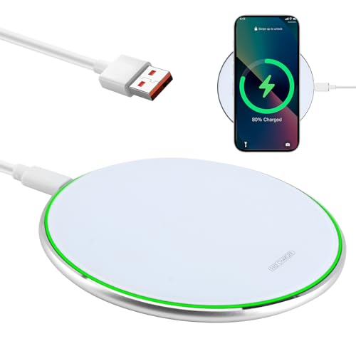 Caricabatterie a induzione wireless veloce da 30W, Caricatore Qi compatibile con iPhone 16/15/14/13/12/11/XS, AirPods 2/3/Pro, Samsung S24/S23/S22/S21, Caricatore wireless sottile con cavo USB-C per