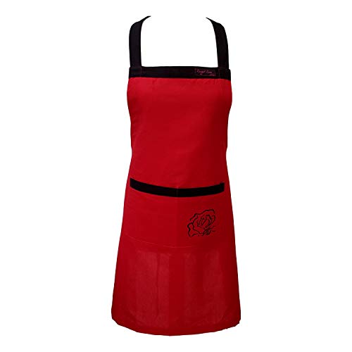 Ragged Rose Kitchen Apron, cotton, Red with Black, Unisex - Image 2