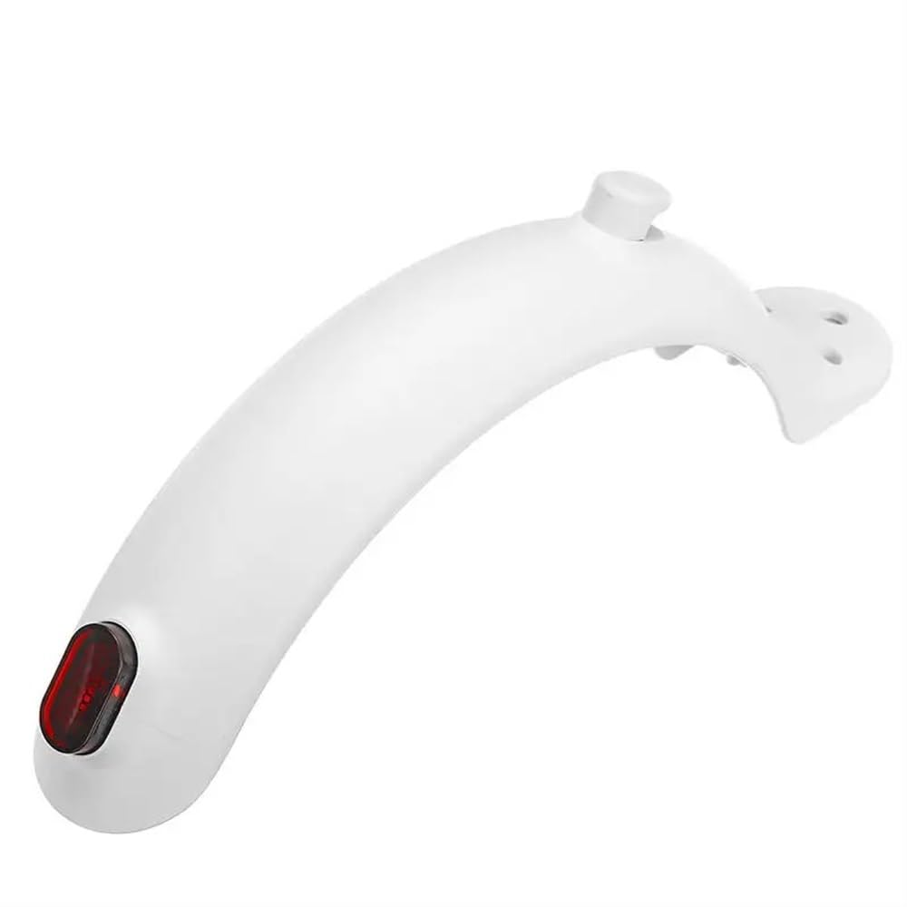 Ytqmorebnz White Repair Spare Parts Fender With Taillight For Xiaomi M365 Pro Electric Scooter Brake Light Mud Fender With Hook Parts(White)
