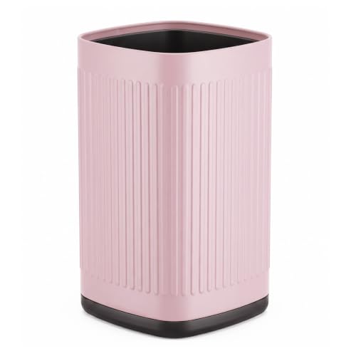 Garvee Metal Small Bathroom Trash Can, Wastebasket, 2.6 G / 10 L, Pink