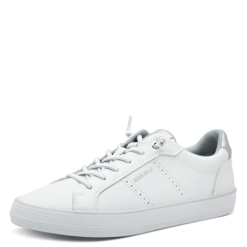 s.Oliver Damen Sneaker flach mit Schnürsenkeln Freizeit, Weiß (White), 38 EU