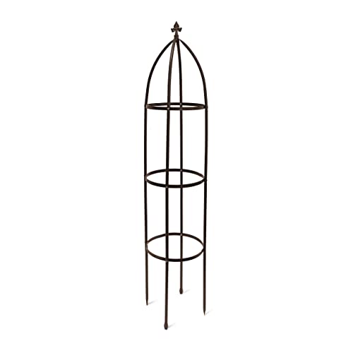 Relaxdays-Metal-Obelisk-190-cm-Trellis-for-Climbing-Plants-Support-for-Flowers-and-Vines-Brown Relaxdays Metal Obelisk 190 cm Trellis for Climbing Plants Support for Flowers and Vines Brown