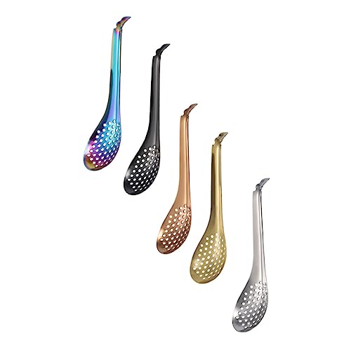 Hemobllo 5pezzi Cucchiai Per Uova Di Pesce Per Casa in Acciaio Inossidabile Multiuso Stoviglie Resistenti Palette Per Alimenti Cucchiaio Per Scolapasta