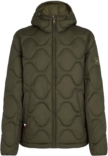 Tommy Hilfiger Herren Steppjacke mit Kapuze, Mehrfarbig (Army Green), XXL – Ansicht 5