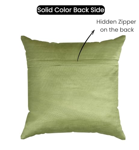 Image of DEVSANG Foil Velvet Cushion Covers 20 inch x 20 inch Set of 2 pc, Green