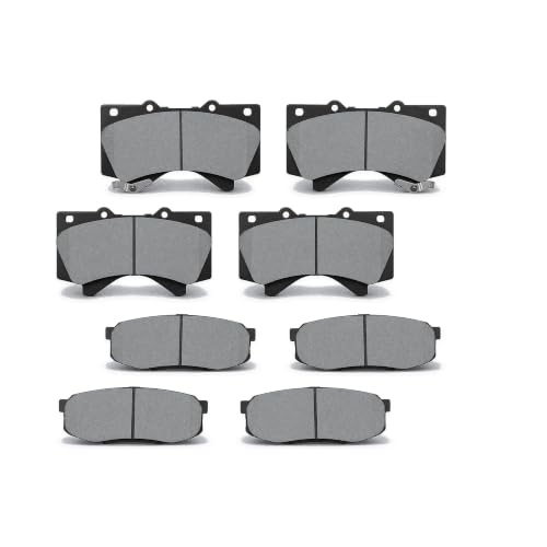 8PCS Front Rear Ceramic Brake Pads Kit for 2007-2021 Toyota Tundra, 2008-2021 Sequoia Land Cruiser, Lexus LX570, Replace D1303 D1304