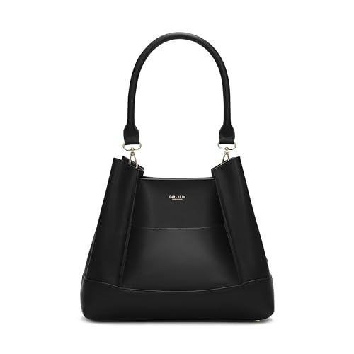 Sac à main en cuir véritable noir Velvet Carlheim Gotland grand cabas chic et fourre-tout tendance