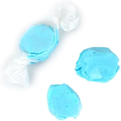 Blue Raspberry Salt Water Taffy, 1 Pound Bulk Bag, Blue Taffy, Individually Wrapped Blue Candy