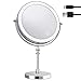 Produktbild Amelar Kosmetikspiegel LED Beleuchtet mit 1x/10x Vergrößerung, 3 Einstellbaren Lichtfarben Schminkspiegel mit Touchschalter USB Aufladen, Tischspiegel 360° Schwenkbar für Zuhause und Badezimmer