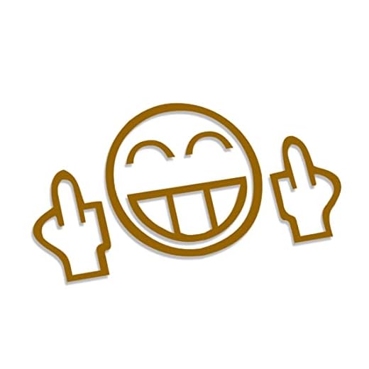 Decus Smiley Face Fuck You XXL 0005 (brun) // klistermärke OEM JDM stil vinyl överföring