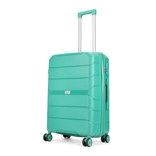 Image of VIP Pristine Hardsided 8 Wheel Polypropylene (PP) Spinner Suitcase With Large Expander,Combination Lock And 5 Years International Warranty (Aqua Blue, Medium), 60 Cm