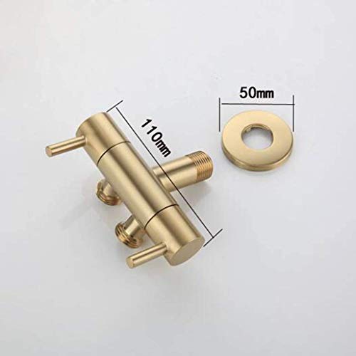 Douchette bidet laiton doré brossé ensemble robinet mural eau chaude - 5