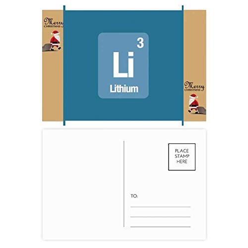 Carte de remerciement Li Lithium science Père Noël idée cadeau originale pour enseignants 20 pcs