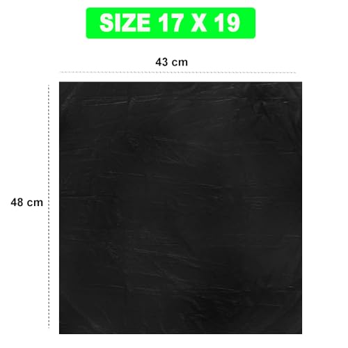 Image of Ella Garbage Bags 17x19 Inches (Small) 180 Bags (6 Rolls) | Leak Proof & Tear Resistant Trash Bags for Kitchen & Commercial Use | Dustbin Bags For Dry & Wet Waste With Free Check Duster Cloth-Black
