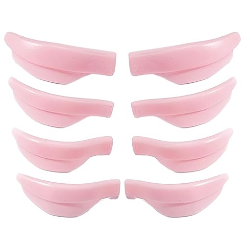 Protector de levantamiento de pestañas, almohadilla de silicona permanente para pestañas, 6 cm, 8 cm, 4 tamaños, 4 pares de varillas de levantamiento de pestañas, almohadillas reutilizables