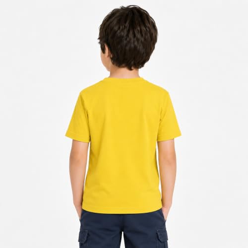 Image of Kids Round Neck Boys Tshirt | Short Sleeves | Natural Organic 100% Cotton Soft Comfortable Fabric | School Plain Color Original Branded Half Sleeve | T-Shirt for Boy Kid | Sleepwear Everyday Casual