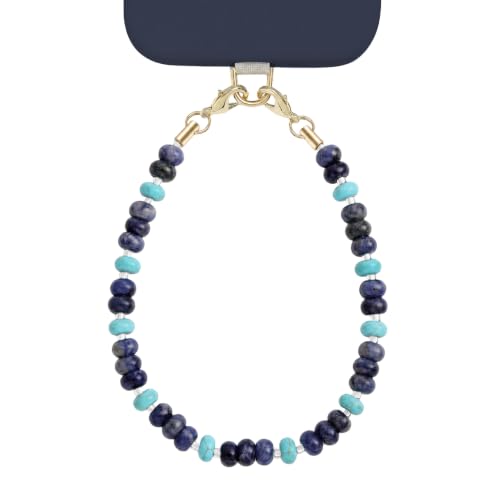 Image of POSADINA Natural Stone Phone Charm, Beaded Healing Phone Wrist Strap, Handmade Cellphone Chain Lanyard with Tether Tab