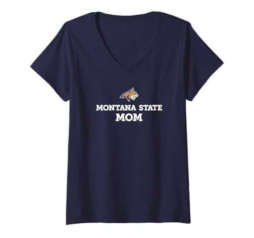 Womens Montana State University Bobcats Mom V-Neck T-Shirt
