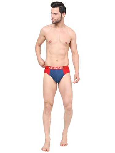 Image of Men 100% Combed Cotton Outer Elastic Self Design Briefs D Redz