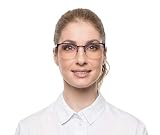 Okulary do czytania "Celebrity" – półramkowe metalowe okulary z soczewkami klasy premium (Niebieski, +1,00 dpt)