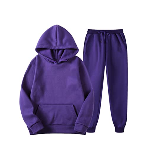Survêtement à capuche homme violet XL : fini les pantalons qui glissent grâce au cordon