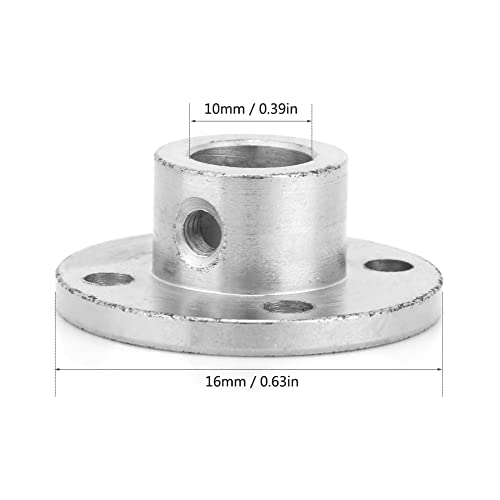 Artillery Flanschkupplung, 2 Stück M4 Flansch Kupplung Motorführung Wellenkupplung Motoranschluss Id 10 Mm Od 16 mm Wellenkuppler Starre für Heimwerkerteile DIY Teile Silber Ton