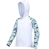 DRONIRING Kids Fishing Shirts with Hood - Outdoor Long Sleeve UV Shirts for Boys Lightweight Running Kayaking Surfing Hoodies
