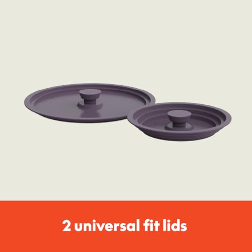 Image of bella Fits-Anywhere 9-Piece Ceramic Nonstick Non-Toxic Cookware Set, Plum