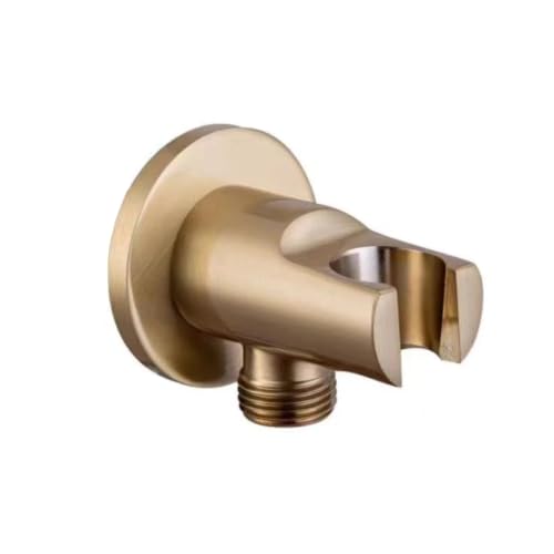 Soporte de ducha redondo en oro cepillado para pared de baño