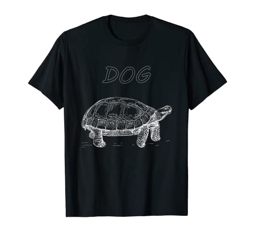White Turtle Walking with Dog Name Written On Top Animals T-Shirt