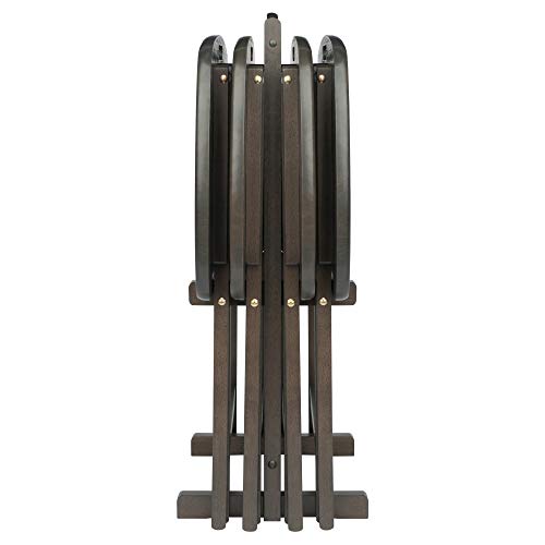 Image of Winsome Lucca Snack Folding Table Set, 22.8-inch x 15.6-inch, Oyster Gray (16577) | Easy to Store Portable Fold Up Table Set with Storage for Kitchen, Living Room TV Dining, Crafts, Puzzles, Work From Home