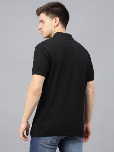 Image of Veirdo Pure Cotton Half Sleeves Regular Fit Plain Solid Classic Polo Collar T-Shirt for Men & Boys (Color Options- Black, Maroon & Olive)
