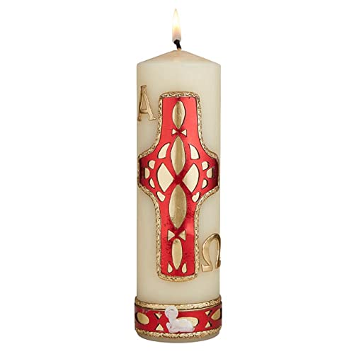 Trinity Church Supply Family Prayer Candle Easter Mosaic Unscented Dinner Candles, 2-1/2 Inch x 8 Inch, Pack of 2