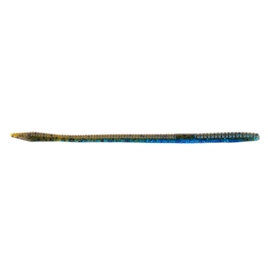 BAITFUEL T-Mac Durable Straight Tail Worm Infused with Supercharged X55 Formula Gel | 6.5-Inch, Okeechobee Craw