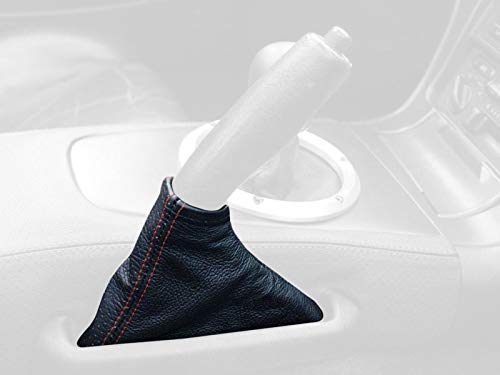 RedlineGoods ebrake Boot Compatible with Toyota MR2 1990-99. Tailor Made - not Universal. Genuine top-Grade Italian Black Suede (Alcantara) with Silver Thread