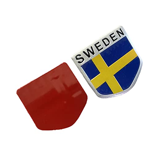 Image of 1Pc Swedish Flag Car Stickers Sweden Flags Aluminium Car Decals Logo 1.97inch Auto Body Emblem Badge Decal Bumper Stickers for Cars Truck for SAAB